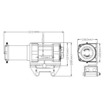 3000 lbs elektrische Seilwinden